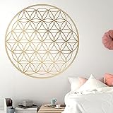 wanddeko metall blume des lebens ✅ ÜBERALL EINSETZBAR - Ob glatte Wand, sogar Raufaser Tapete, Möbel, Computer, Glas usw. Verwandle jede schlichte Wand in eine moderne Zimmerdeko und bei Bedarf wieder rückstandsfrei ablösbar.