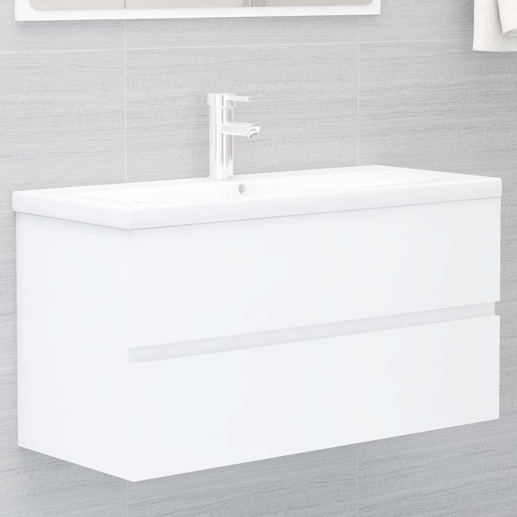 Lavabo 90x38,5x45 cm Madera mecanizada Blanco