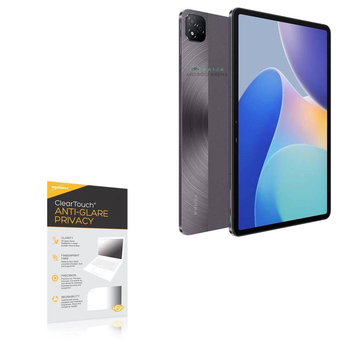 BoxWave Screen Protector Compatible with Infinix Xpad - ClearTouch Anti-Glare Privacy (2-Pack), Privacy Screen Protector Flexible Film Anti-Glare