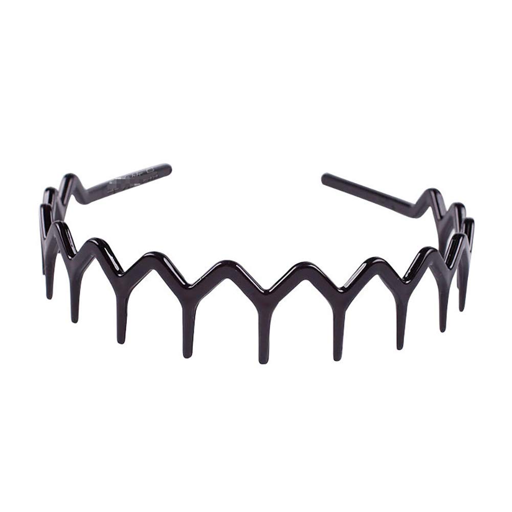Cerchietti Per Capelli Con Denti Di Squalo, 2 Pezzi (Nero E Marrone), In Plastica Leggera, Unisex Per Make-up E Cura Viso