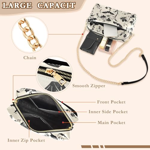 Bat Goth Crossbody Bags for Women Vegan Leather Purses Small Shoulder Handbags with Chain Strap4