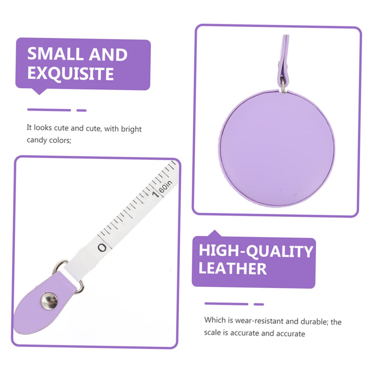 VILLCASE 8pièces Rubans à Mesurer Rétractables Pu Tapes De Couture Pratiques Et Légères Pour Maison Couleurs Logo
