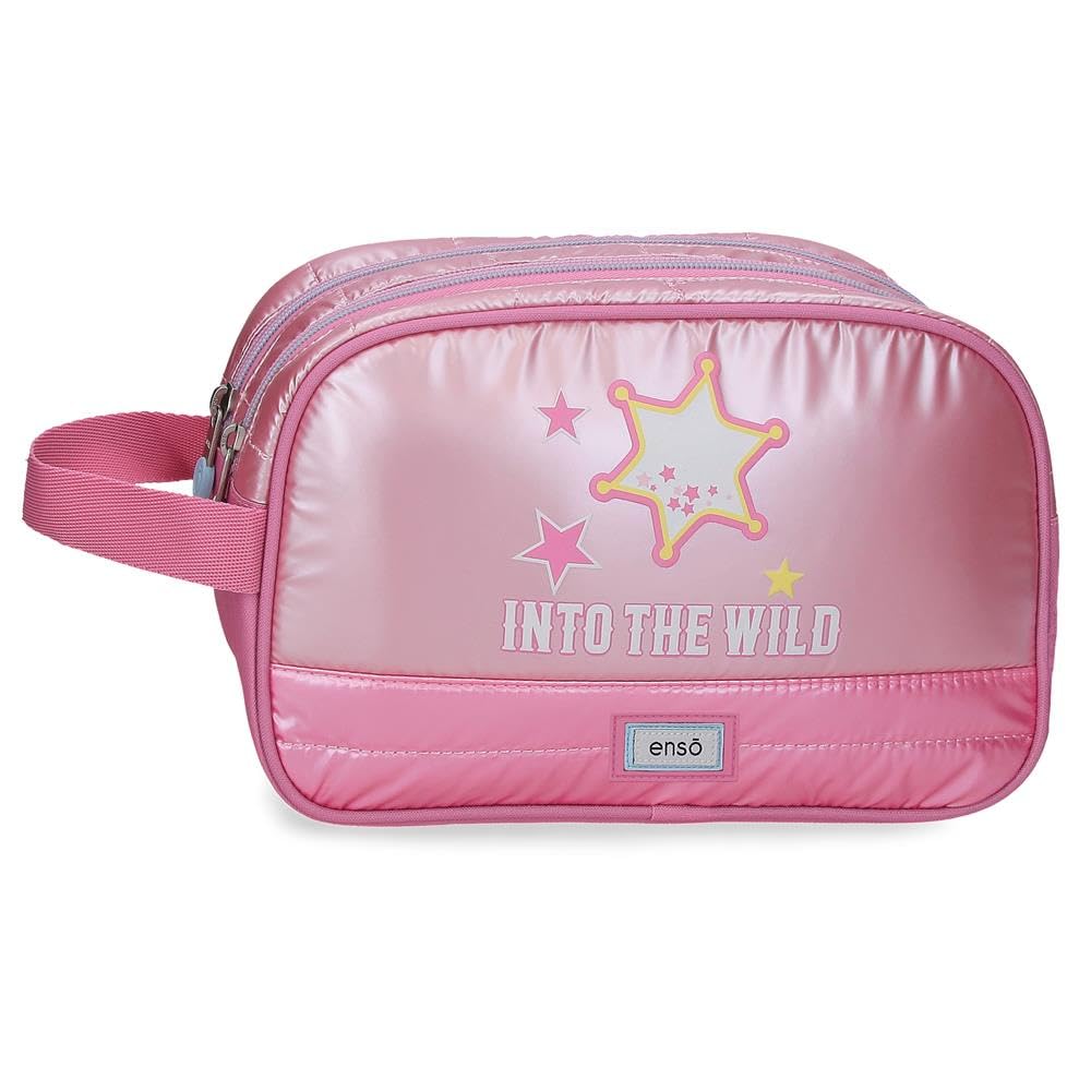 Enso Into The Wild Adaptable Two Compartment Toiletry Bag Pink 26x16x10 cm Polyester