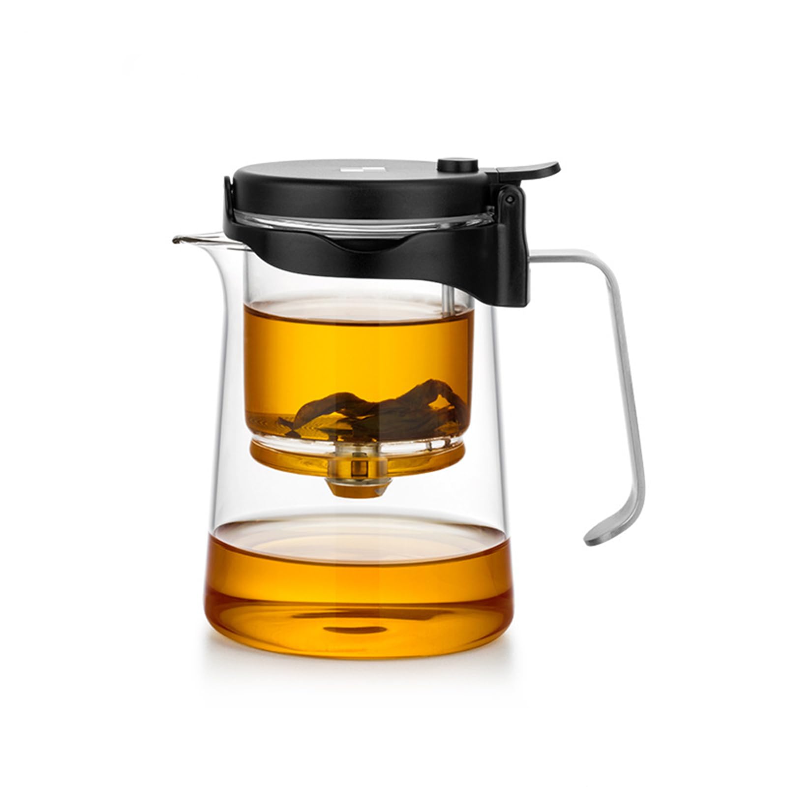Théière en Verre De Grande Capacité De 550ml avec Infuseur, Infuseur À Thé avec Séparation Thé-Eau, Marmite Résistante À La Chaleur(550ml)