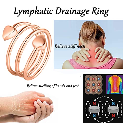 Yomlry Lymphatic Drainage Ring For Women Men Pure Copper Rings For Arthritis Women Lymph Detox Ring For Adjustable #TOP4