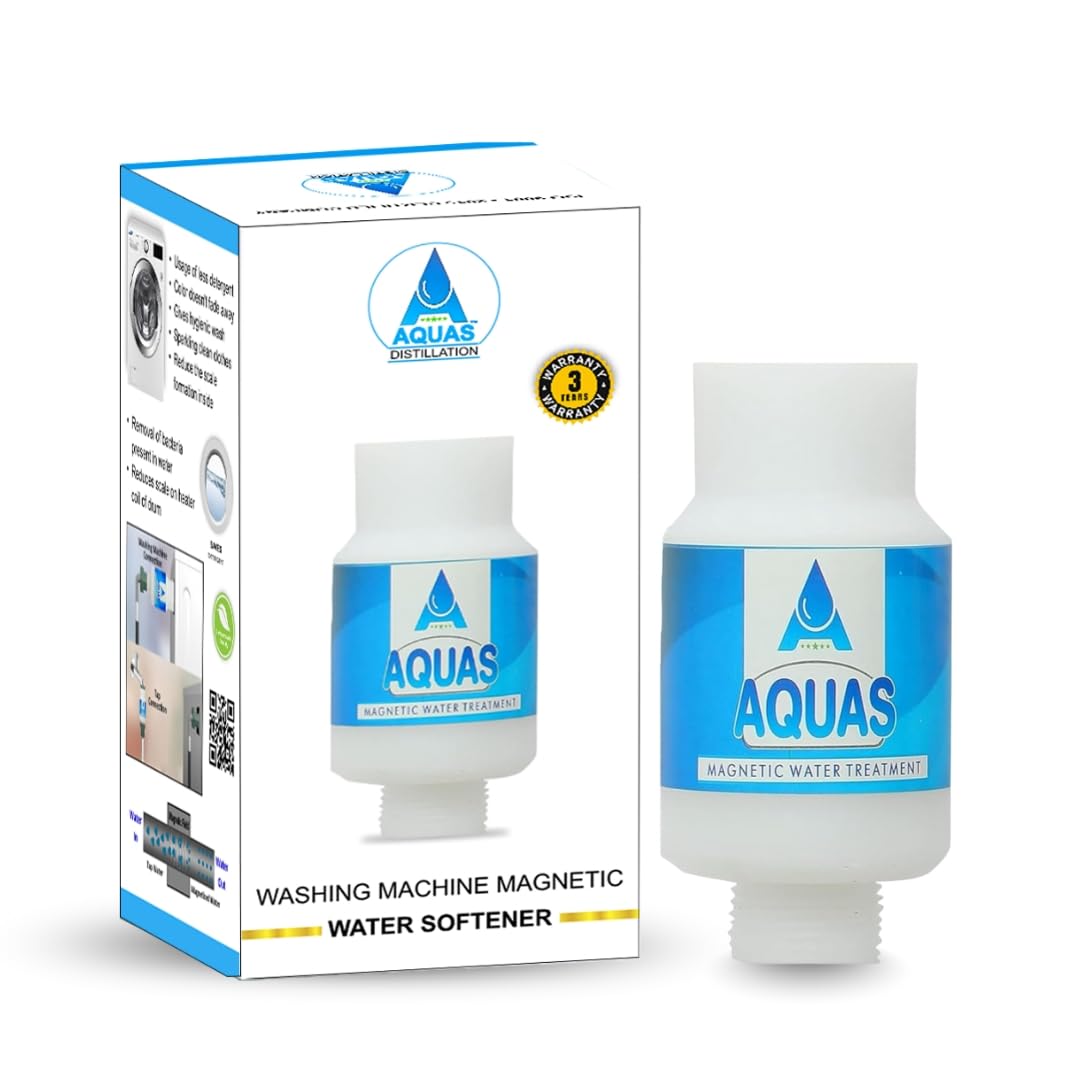 AQUAS ™ Original 3 Years Warranty Washing Machine Filter | Washing Machine Softener for Hard Water Chlorine Limescale Removal Top Load Front Load Washing Machines Dishwashers compatible with ALL BRAND