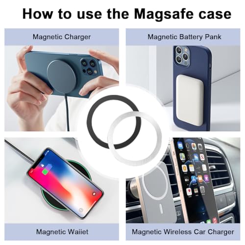 Image of ZORBES 6PCS Universal for MagSafe Ring Adapter for Android, Magnetic Adapter Ring Compatible with MagSafe Accessories & Wireless Chargers, Adhesive Mag-Safe Sticker Magnetic Kit for Android & Apple