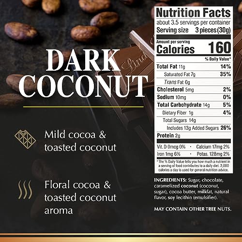 Image of Lindt EXCELLENCE Coconut Dark Chocolate Bar, Dark Chocolate Candy with Coconut Flakes, 3.5 oz. (12 Pack)
