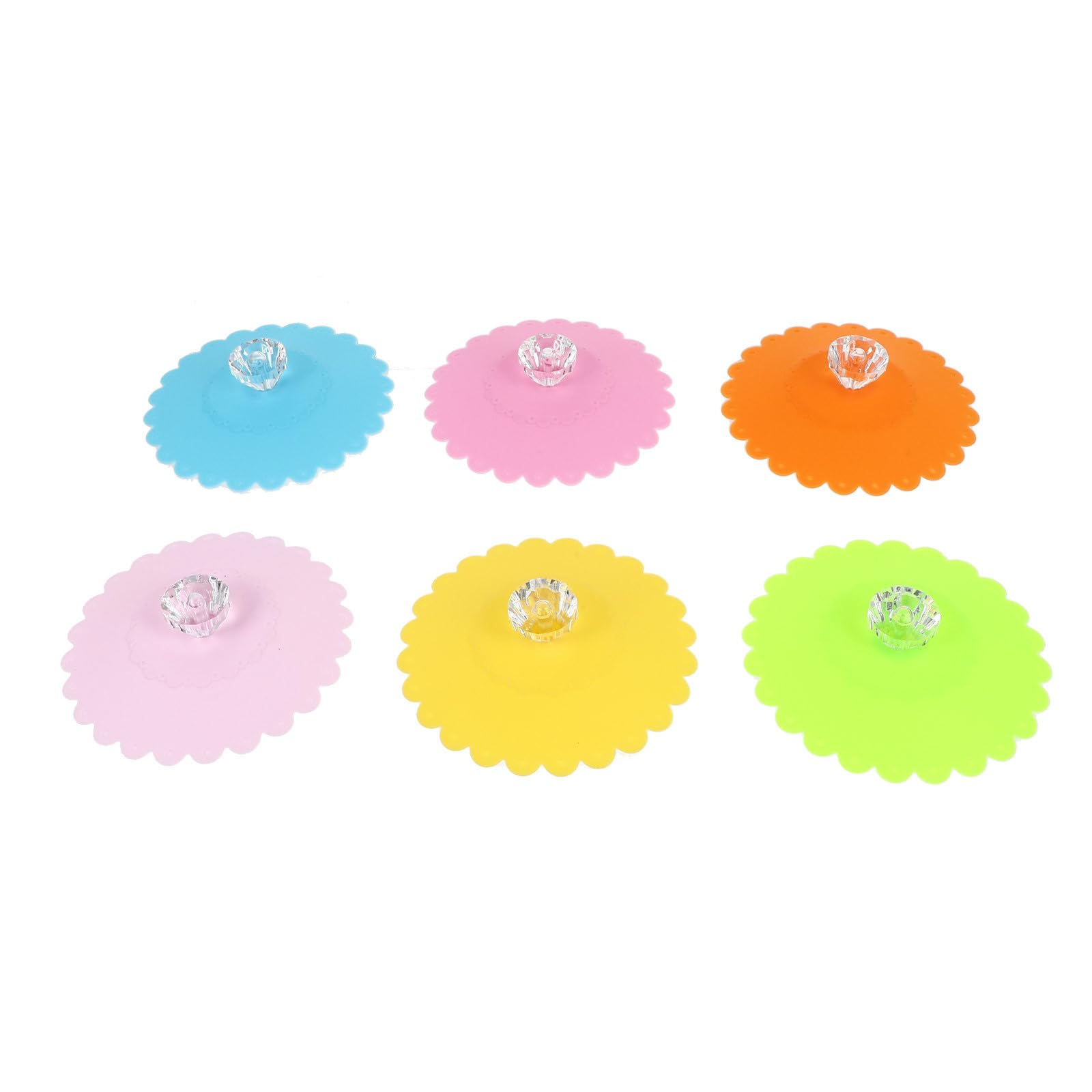 SUPVOX 6 Pcs Crystal Lace Silicone Bottle Lids Leakproof Cup Covers Anti-dust Seals for Kitchen Drinkware, Reusable Mug Caps Suitable for Home and Travel Use Random Color