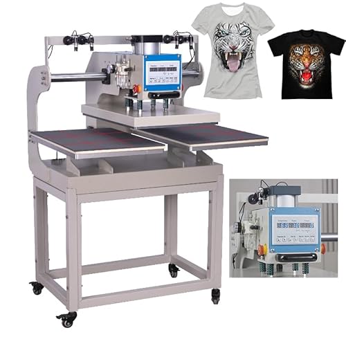 Heat Press 16x24 Machine, Pneumatic Dual Platen Up-Sliding Large Format Heat Press with Infrared Positioning 110V Commercial Heat Transfer T-shirt Sub