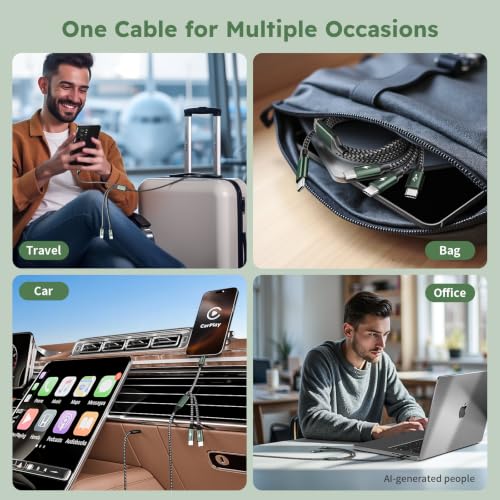 Image of USB C Splitter Multi Charging Cable, 4FT Charger Cables for Multiple Device