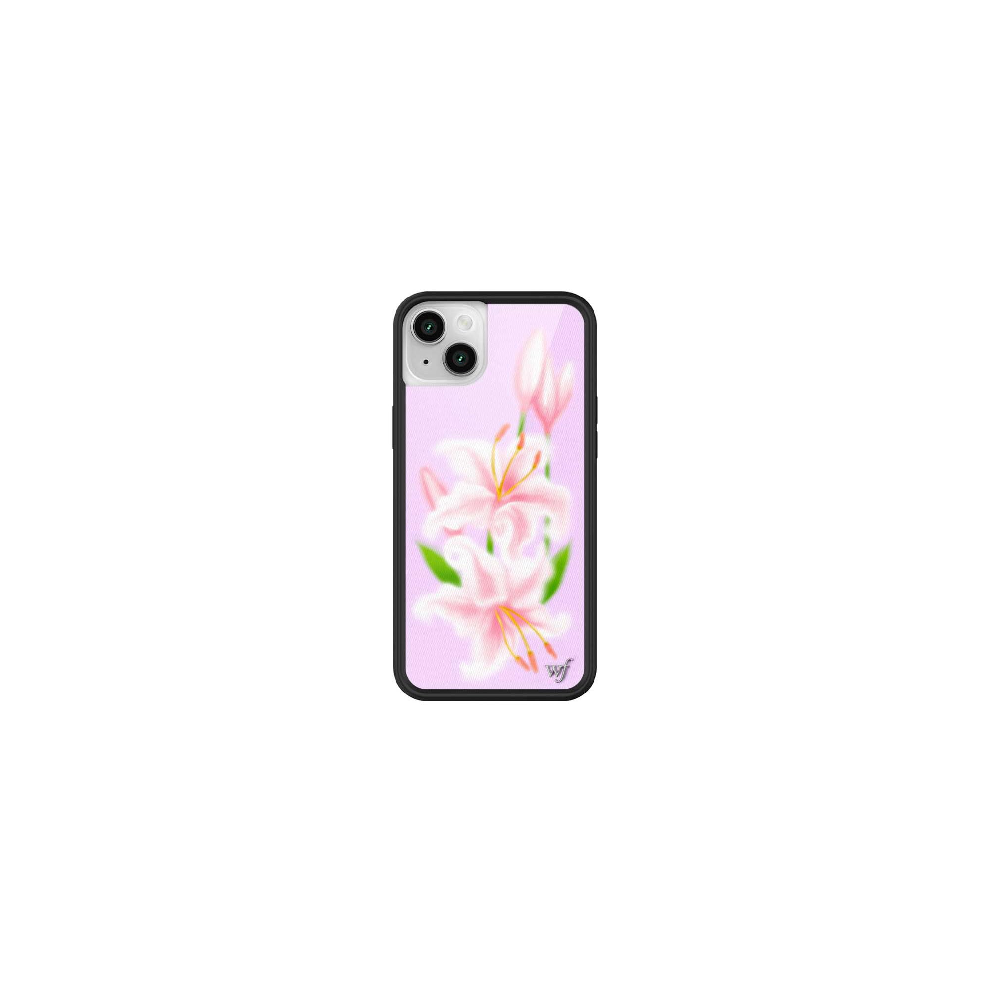 Wildflower Cases - Compatible with iPhone 13/14 | Protective Black Bumper, 6.5ft Drop Test Certified, Women Owned Small Business | Floral Nature Pink