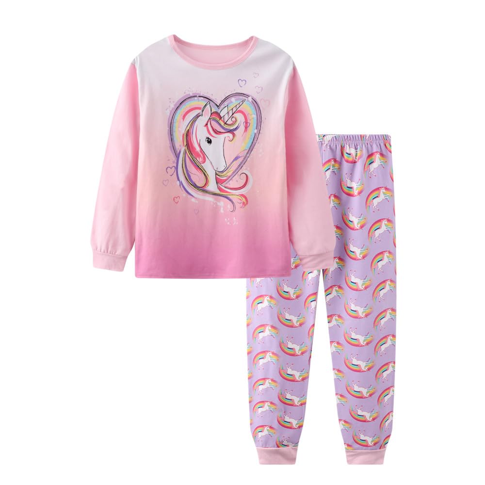 LitBud Girls Pajamas Unicorn,Sleepwears 2pcs Long Sleeves Pjs Nightwear Tops + Pants Sets Nightwear Outfits for Kids Toddler 2-10 Years — view 10