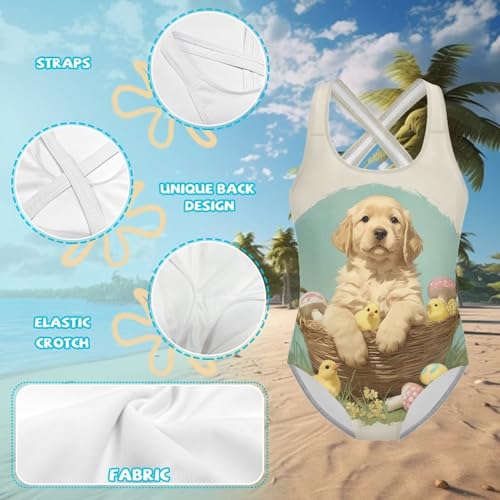 Image of One Piece Swimsuit Girls Cross-Back Bathing Suit 5-14Y Kids Swimwear Cute Swimsuits Sleeveless Bathing Suits