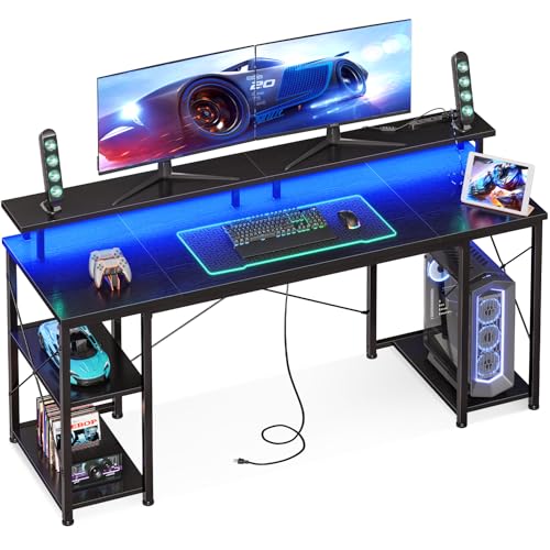 AODK ゲーミングデスク パソコンデスク Amazon | AODK ゲーミングデスク パソコンデスク コンセント&LED付き