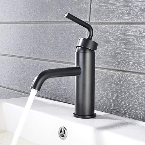 Robinet laiton massif or brossé et noir mat pour vasque chic