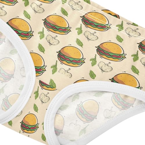 Little Girl Underwear Toddler Panties Kids Undies Hamburger Soft Cotton Briefs 2T-8Y4
