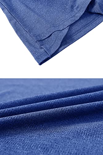Ysento Women's Dry Fit Golf Polo Shirts Short Sleeve V Neck Collarless Athletic Activewear T Shirts Blue Xl #TOP6