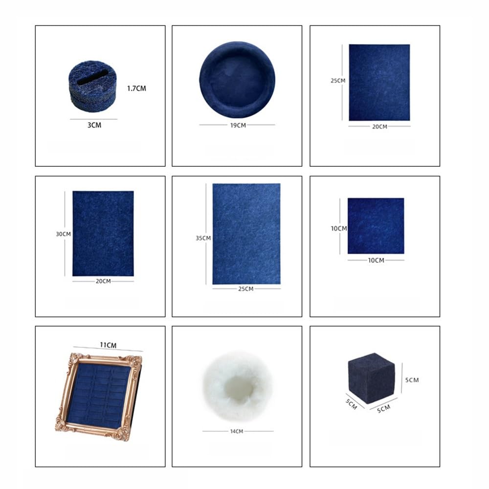Portagioielli Blue Felt Jewelry Display Set with Ring Trays Earring