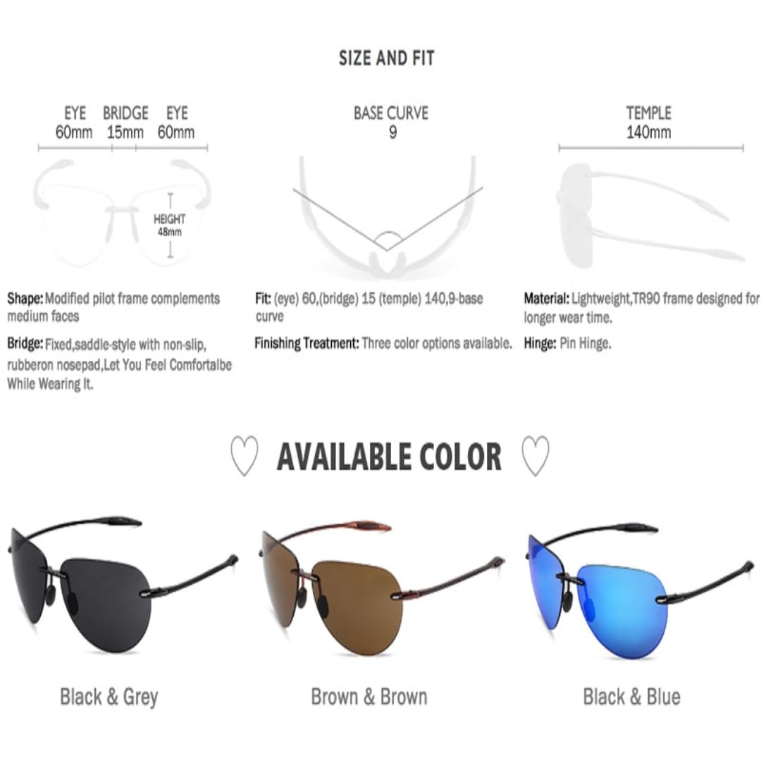 Occhiali da sole da uomo UV400, alla moda, ovali senza montatura, montatura da donna TR90