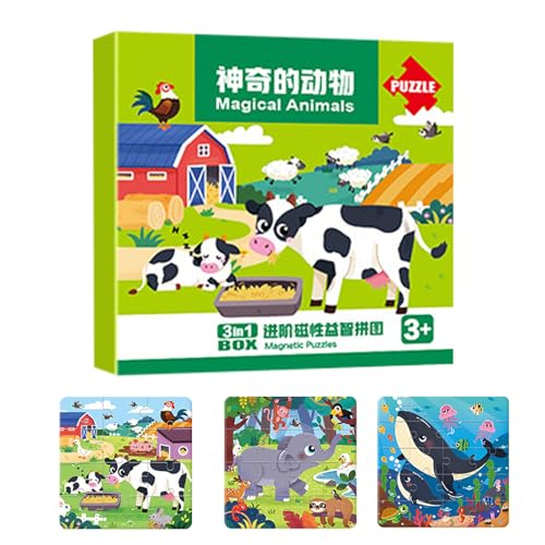 Lmyit マグネットパズル,おでかけおもちゃ 旅行ゲーム - マグネットゲーム 男の子女の子2歳3歳4歳5歳6歳 知育玩具 学習発育 | 就学前教育 幼稚園 車 飛行機 誕生日プレゼント