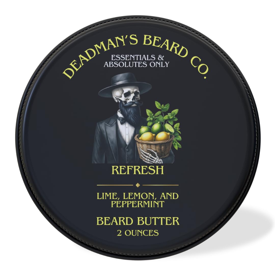 Deadman's Premium Beard Butter - Condition, Strengthen & Hydrates Beard - Optimal Hybrid Butter Blend - Refresh Scent