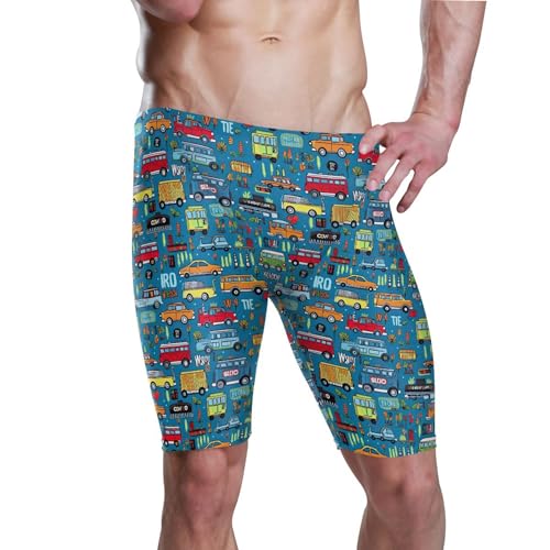 Car Toy Cute Men's Swimsuit Swim Jammers L B0402713