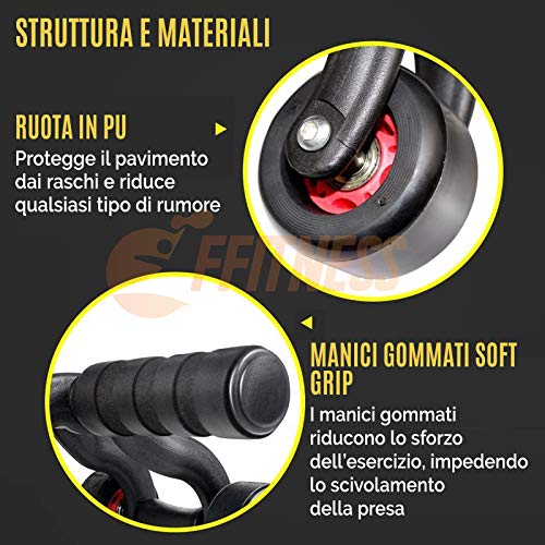 AB Roller para abdominales de triple rueda Ffitness que estabiliza el core sin balanceos 3