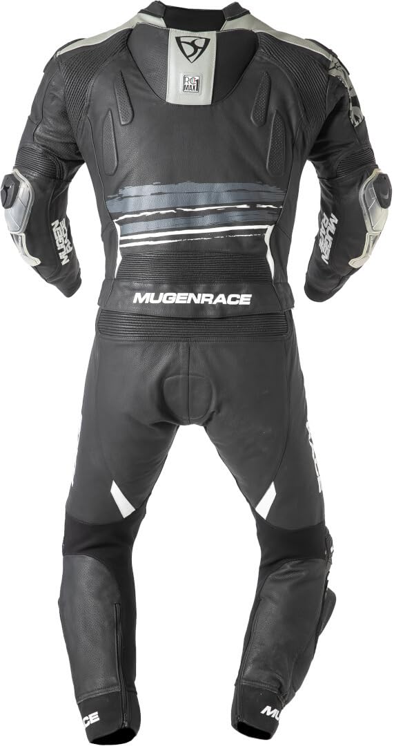 RC-Max Due perforowany dwuczęściowy skórzany kombinezon motocyklowy, czarny/biały/szary, 50