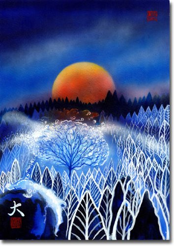 Amazon | 新月紫紺大アート 明日への夢を見せてくれる月の絵