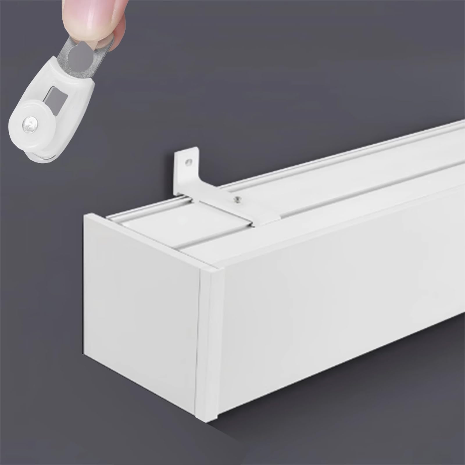 Coffre à rideau en aluminium au design élégant avec rail de douche de 420 cm