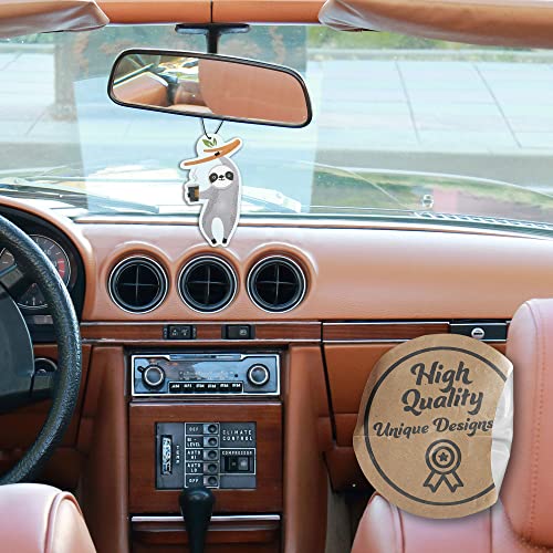 Image of Cute Coffee Sloth Car Air Freshener Scented With Premium Oils By Fresh Fresheners (4 Pack)