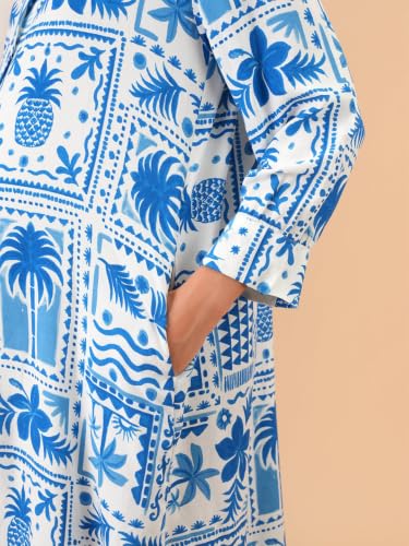 Image of The Mom Store Strollin' in Santorini Maternity and Nursing Shirt Dress