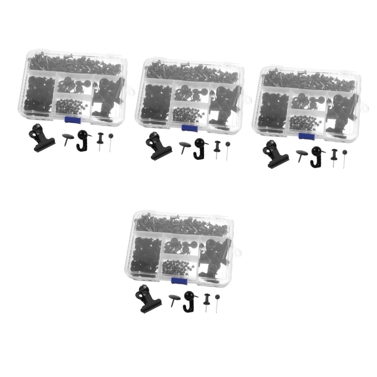 Operitacx 4juegos Conjunto De Chinchetas Metálicas Transparentes y Coloridas para Mapas para Oficina y Decoración