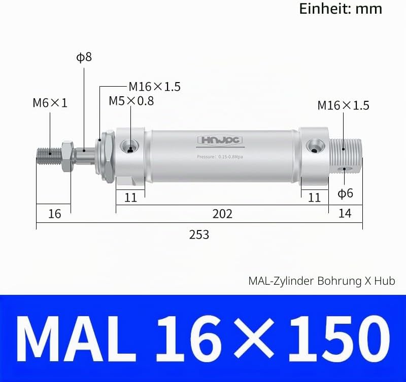 150 Mm Stroke.