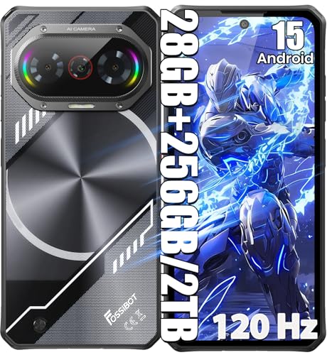 FOSSIBOT F114 Rugged Smartphone Unlocked(2026), 28GB+256GB/2TB Android 15 Rugged Phone, 5000mAh Battery Cellphone,50MP+2MP+8MP Camera,Dual SIM 4G Phone,IP68 / IP69K, NFC