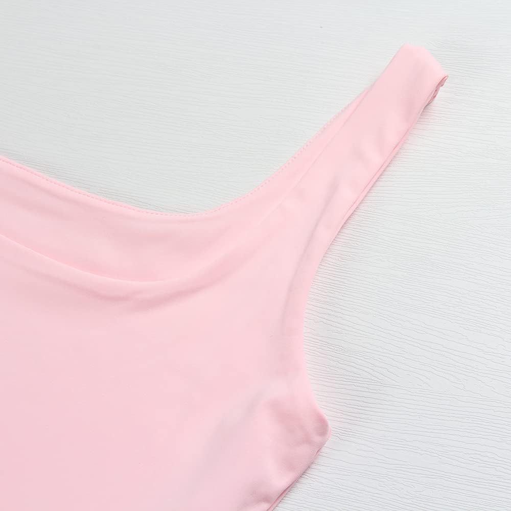 Artfish Women's Sleeveless Strappy Tank Square Neck Double Layer Workout Fitness Casual Basic Crop Tops - Image 3