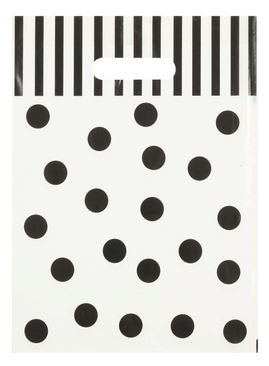ORAPACK 15x18 Black Die Cut Handle Bags with White Dots 50/cs
