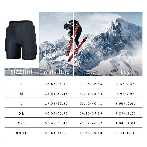 image for beroy Padded Shorts Protective Hip-Butt-Tailbone - 3D Protection for S