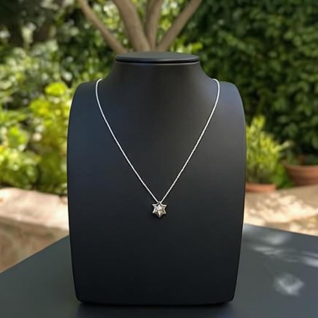 Alef Bet by Paula Solid Sterling Silver Star of David Necklace for Women | Minimalist Magen David Pendant with Hollow Center | Dainty Jewish Faith Jewelry - Image 2