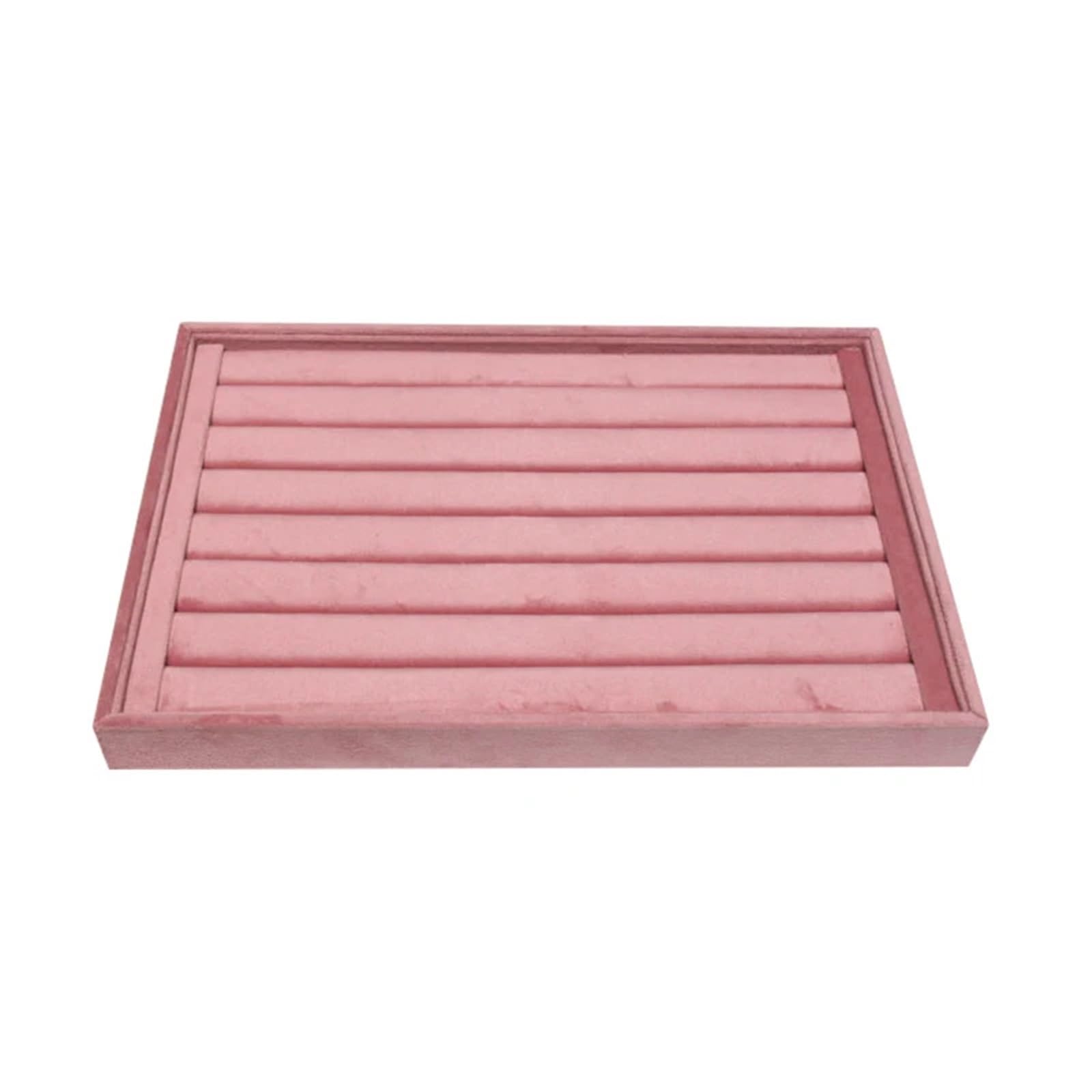 ZHSOAO Pink Velvet Ring Tray Jewelry Organizer Necklace Earrings Pendant Storage Rack Display Watch Holder 35 * 24Cm for Jewelry(Ring tray -B)