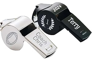 Personalized Coach Whistle with Custom Engraved Name Engraved on All Four Sides