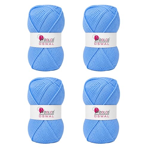 Image of Brilon Acrylic Hand Knitting Yarn Balls Pack of 4 (50g Each) -Soft Wool Yarn for Knitting, Craft, DIY Projects, Sweaters, Scarves, Multicolor Wool Thread for Home Use (ICY Lavender)