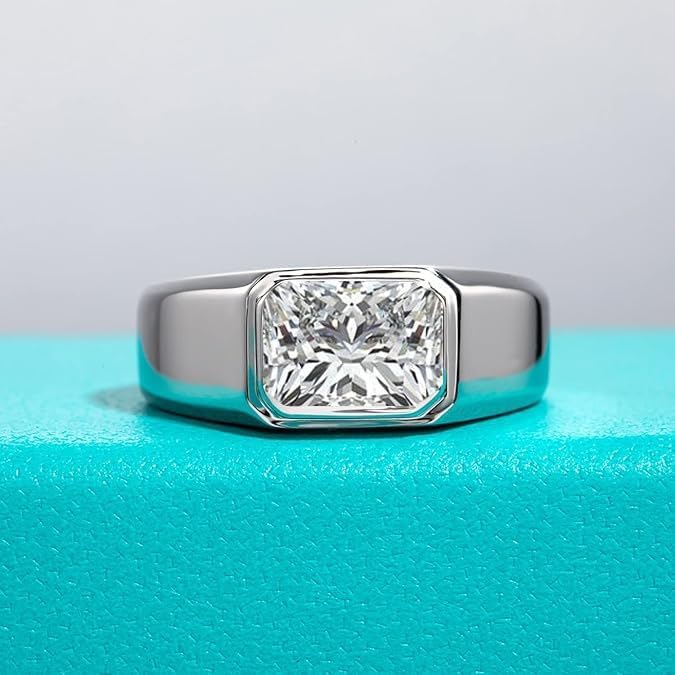 Moissanite Engagement Rings for Men 10K/14K/18K Gold,Moissanite Engagement Ring,Eternity Wedding Promise Anniversary Band Ring for Men