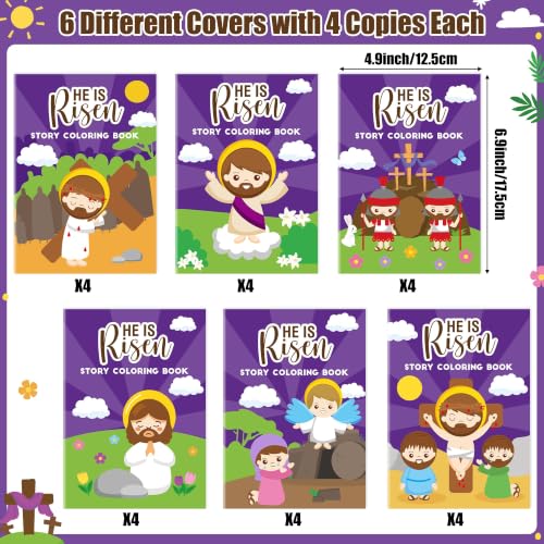 Image of Bulk He is Risen Coloring Books,24Pcs Easter Story Drawing Booklet for Kids