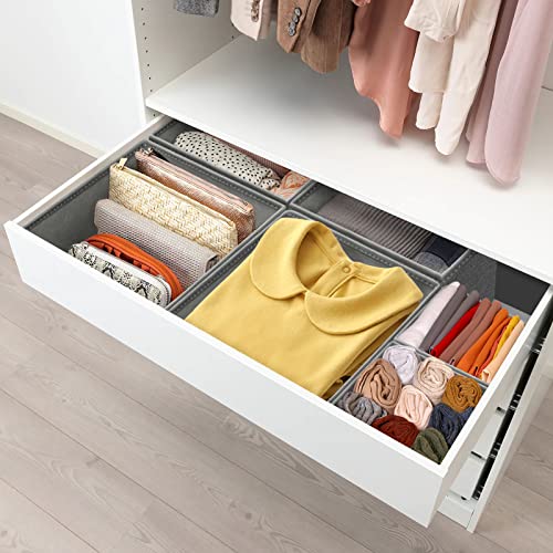 Image of 12 Pack Drawer Organizers for Clothing, Foldable Clothes Storage Box Closet Dresser Drawer Organizers Dividers, Bedroom Organization Fabric Bins for Baby Clothes Underwear Sock Bra Ties (Grey)