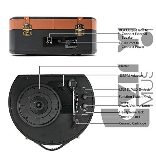 Tourne Disque Bluetooth USB avec Haut-parleurs Stéréo, Tablier De Platine Vinyle De 3 Vitesses avec Poche USB Et Codage… - Les Beatles, Paul McCartney, John Lennon, RIngo Starr, George Harrison Tourne Disque Bluetooth USB avec Haut-parleurs Stéréo, Tablier De Platine Vinyle De 3 Vitesses avec Poche USB Et Codage… – Image 5