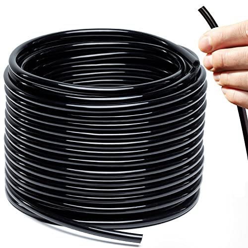 Tuyau D'irrigation Goutte à Goutte 1/4" - 20 Mètres, Diamètre Intérieur 4 Mm, Extérieur 6 Mm, En PVC Noir Flexible