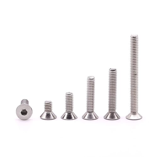 Miniatura 6 de Tornillos de cabeza plana de 38-16 x 2-12 pulgadas, cabeza avellanada, accionamiento hexagonal Allen, acero inoxidable 304 18-8, rosca de máquina