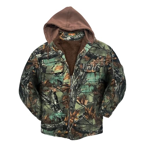 TrailCrest Men’s Hoodie Fleece Jacket With Pockets Warm Sherpa Lined Camo Hooded Coat (UPDATED SPEC 2025)